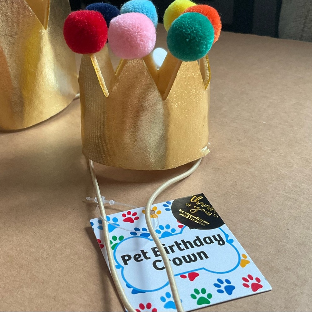 Pet Birthday Crown. Small Adjustable